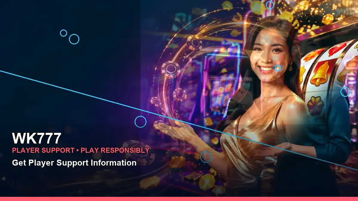 WK777 duo online slot games featuring an adult Filipina casino host with a right-framed composition