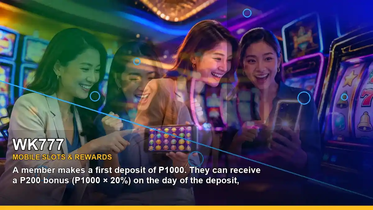 WK777 right-diagonal mobile casino app highlighting mobile-friendly casino play